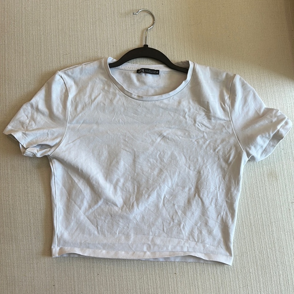 Zara crop top tee